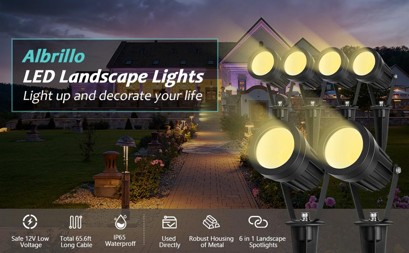 Albrillo 6 Pack LED Landscape Spotlights